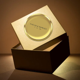Pegatina Redonda Gold Coin Elegant Luxury Boda