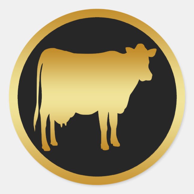 PEGATINA REDONDA GOLD COW (Anverso)