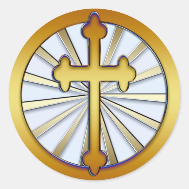 PEGATINA REDONDA GOLD CROSS (Anverso)