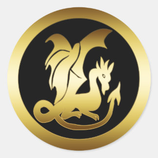 PEGATINA REDONDA GOLD DRAGON