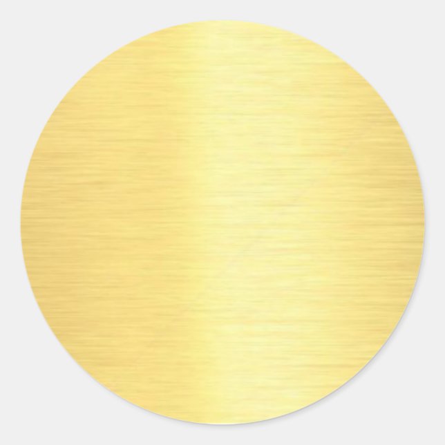 Pegatina Redonda Gold Elegant Chic Template Blank Your Custom Text (Anverso)