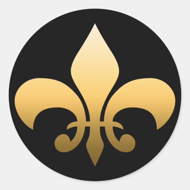 Pegatina Redonda Gold Fleur de Lis (Anverso)