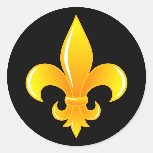 Pegatina Redonda Gold Fleur De Lis (Anverso)