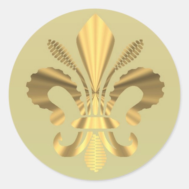 Pegatina Redonda Gold fleur de lys (Anverso)
