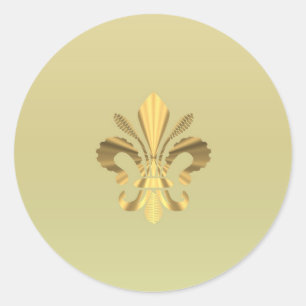 Pegatina Redonda Gold fleur de lys