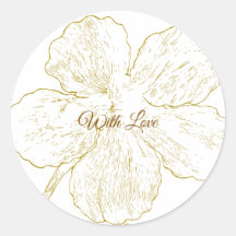 Gold Floral Line Art Botanical