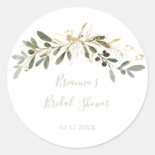 Pegatina Redonda Gold Greeneration Fall Bridal Shower Favor