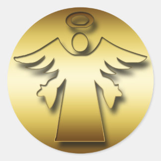 PEGATINA REDONDA GOLD GUARDIAN ANGEL