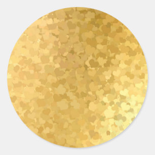 Pegatina Redonda Gold Hearts Modern Elegant Blank Template Moda
