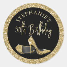 Gold High Heels 50th Birthday Personalizado