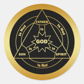 PEGATINA REDONDA GOLD HOLY TRINITY SHIELD