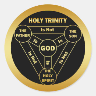 PEGATINA REDONDA GOLD HOLY TRINITY SHIELD