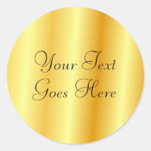 Pegatina Redonda Gold Look Blank Añadir el texto aquí Glam Template