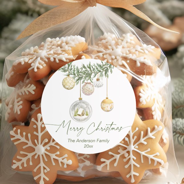 Pegatina Redonda Gold Ornament Greenery Christmas  (Subido por el creador)