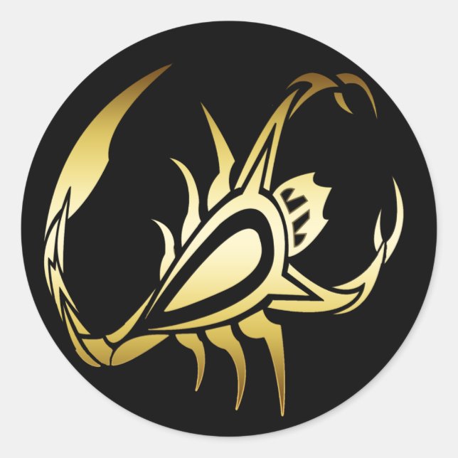 PEGATINA REDONDA GOLD SCORPION (Anverso)