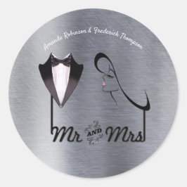 Pegatina Redonda Gold, Silver - Brass Modern