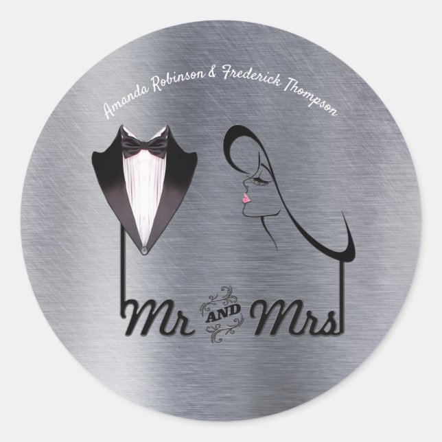 Pegatina Redonda Gold, Silver - Brass Modern (Anverso)