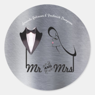 Pegatina Redonda Gold, Silver - Brass Modern