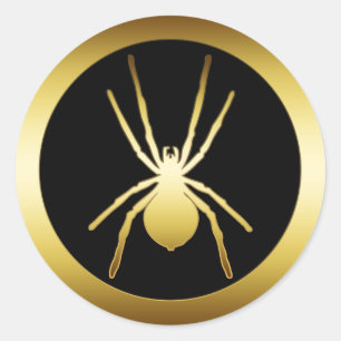 PEGATINA REDONDA GOLD SPIDER
