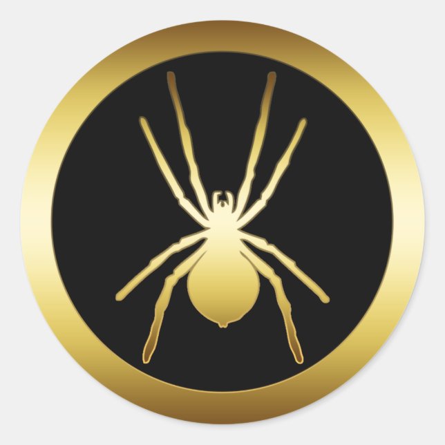 PEGATINA REDONDA GOLD SPIDER (Anverso)