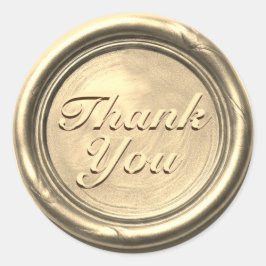 Pegatina Redonda Gold Thank You Wax Seal Sticker – Elegant Vintage 