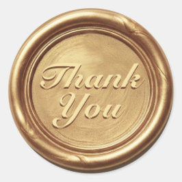 Pegatina Redonda Gold Thank You Wax Seal Sticker – Elegant Vintage 