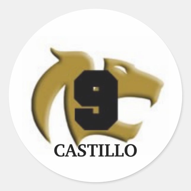 Pegatina Redonda goldcougar, CASTILLO (Anverso)