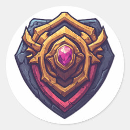 Pegatina Redonda Golden Amethyst Emblem