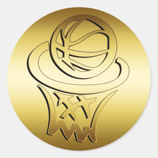 PEGATINA REDONDA GOLDEN BASKETBALL HOOP (Anverso)