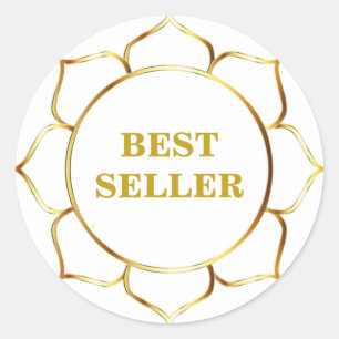 Pegatina Redonda Golden Best Seller Lotus Flower