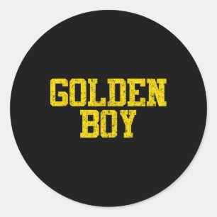 Pegatina Redonda Golden Boy Good Luck Charm Bysketbyll Fortune