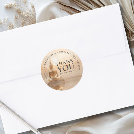 Pegatina Redonda Golden Buddha Business Salon