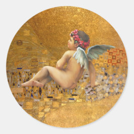 Pegatina Redonda Golden Cherub