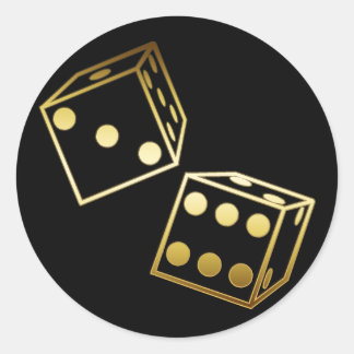 PEGATINA REDONDA GOLDEN DICE