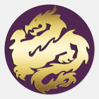 PEGATINA REDONDA GOLDEN DRAGON