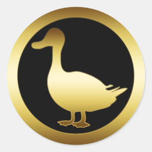 PEGATINA REDONDA GOLDEN DUCK
