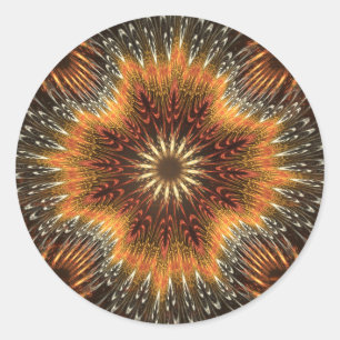 Pegatina Redonda Golden Harvest Fractal ID719