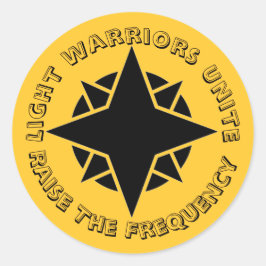 Pegatina Redonda Golden Light Warriors Unite