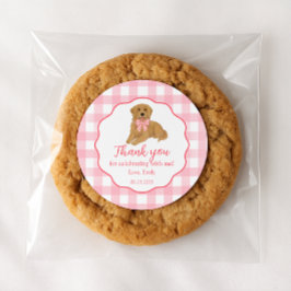 Pegatina Redonda Golden Retriever Cumpleaños Party Favor Gracias