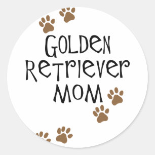 Pegatina Redonda Golden Retriever Mom