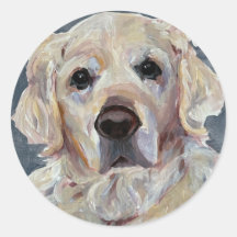 Golden Retriever Pintado a mano en lienzo
