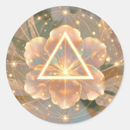 Pegatina Redonda Golden Rose Delta 7 | Sticker de Geometría Sagrada