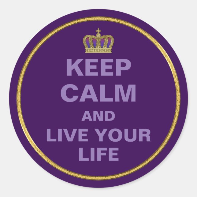 Pegatina Redonda Golden Royal Crown IV + tu trasero. e ideas (Anverso)