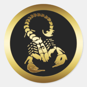 PEGATINA REDONDA GOLDEN SCORPION