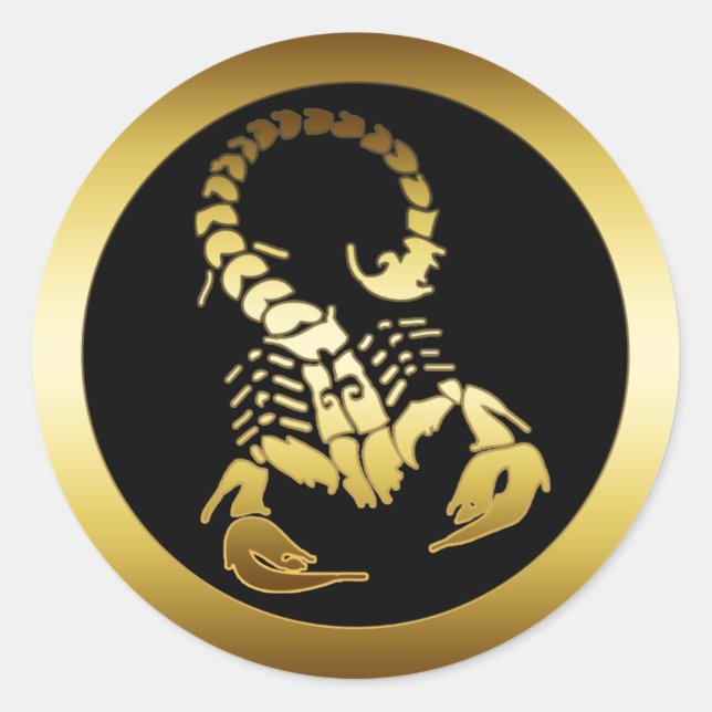 PEGATINA REDONDA GOLDEN SCORPION (Anverso)