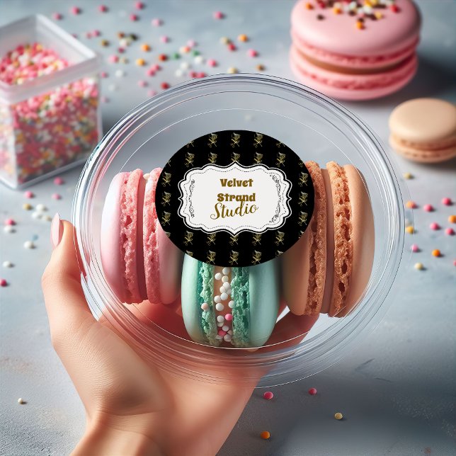 Pegatina Redonda Golden Shears Luxury Stylist Business (Subido por el creador)