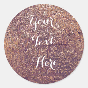 Pegatina Redonda Golden Shimmer Glam Cumpleaños Party Favor