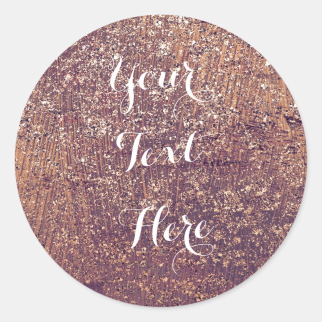Pegatina Redonda Golden Shimmer Glam Cumpleaños Party Favor (Anverso)
