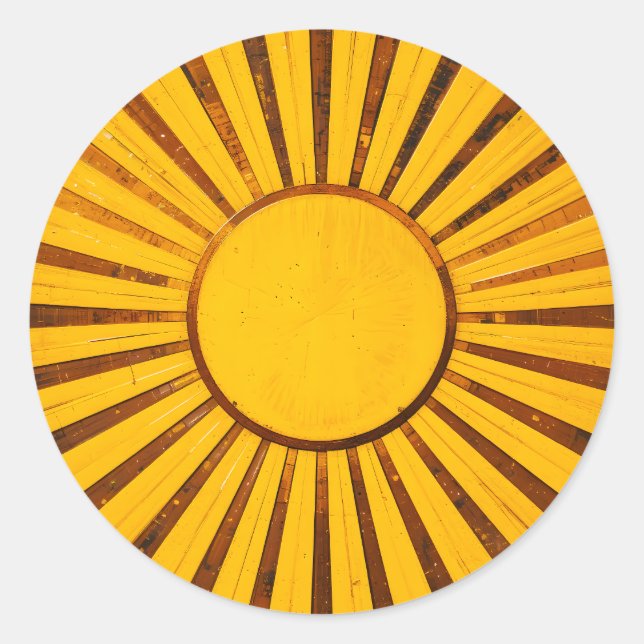 Pegatina Redonda Golden Sunburst (Anverso)