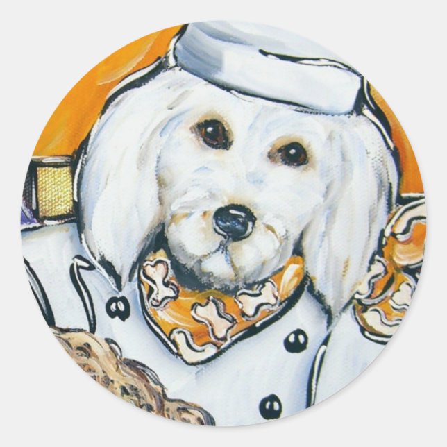Pegatina Redonda Goldendoodle (Anverso)